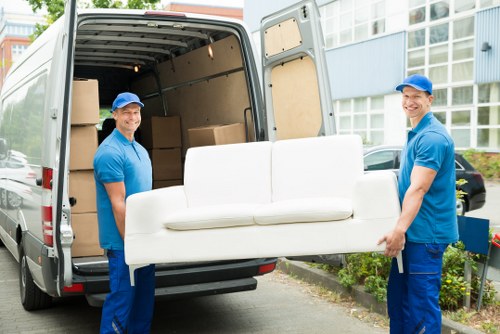 Removal van and moving team ready for a house move in Uxbridge