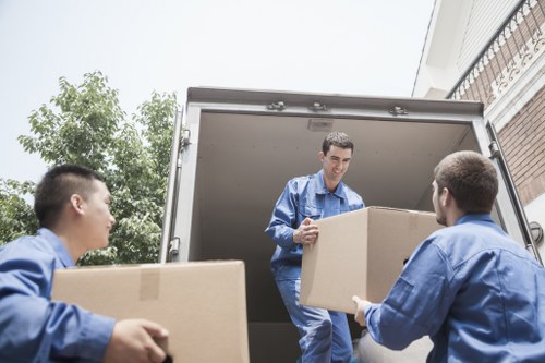 Removal van ready for furniture transport near Uxbridge homes