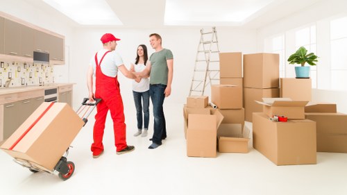 Organised packing and moving supplies ready for a Uxbridge house removal